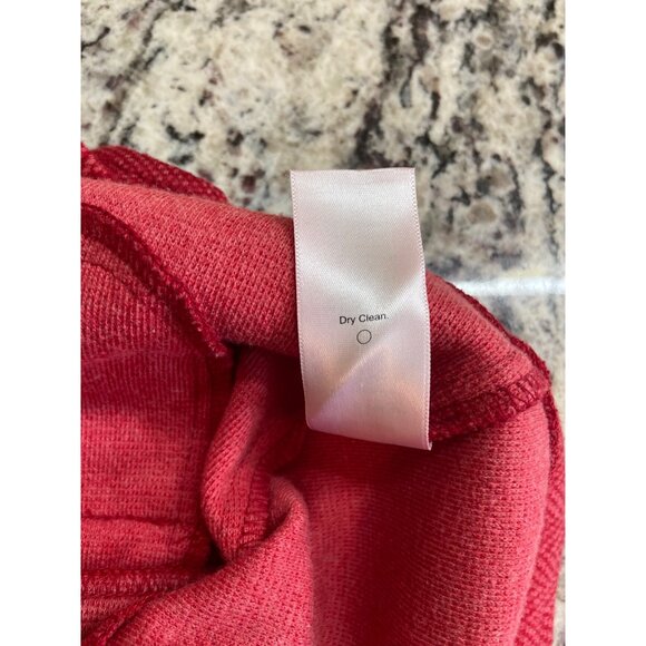 Coldwater Creek Red Vest L Polka Dot Trim Textured Herringbone Knit Preppy - Picture 5 of 7